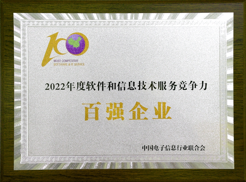 2022 年度软件和信息技术服务竞争力百强企业